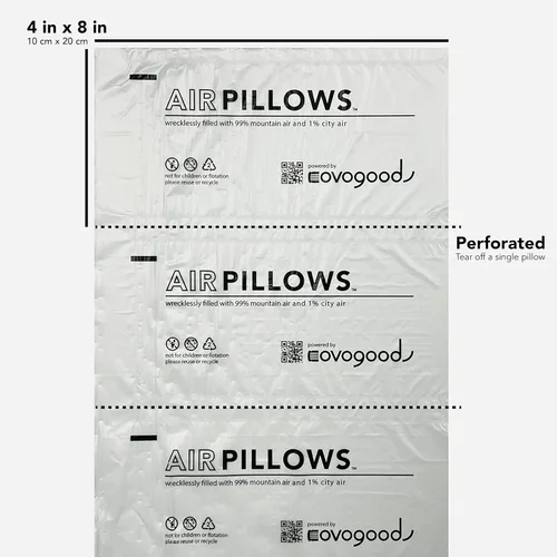 Vista 2 de AirPillows™ 5000 Premium UNFILLED Air Film 1 Roll (1650 Ft), 5000 Pillows (4x8 In Ea) like Packing Peanuts Foam Paper Strong Nylon Void Fill