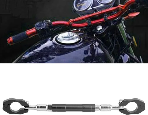 Vista 3 de Aramox Barra transversal de manillar de 0.866 in, universal 7/8 pulgadas ajustable, aleación de aluminio negro almohadilla cruzada para manillar