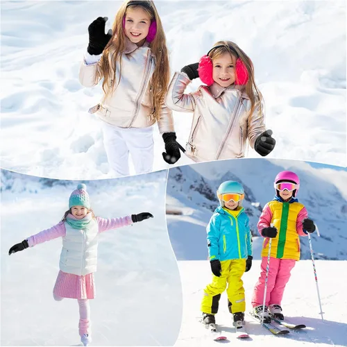 Vista 7 de Coume 4 pares de guantes de punto para pantalla táctil de invierno para niños