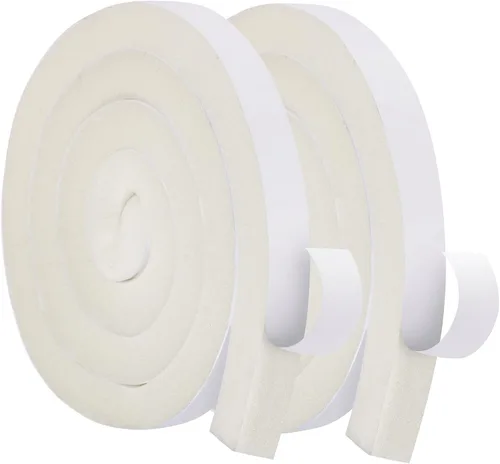 Vista 9 de Burlete de espuma para aire acondicionado - 2 rollos, 1 pulgada de ancho x 1 pulgada de grosor, total de 13 pies de largo, cinta aislante de espuma