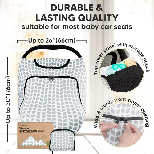 Vista 8 de KeaBabies Mochila para pañales y funda de asiento de automóvil para bebés, bolsas de viaje impermeables multifuncionales para bebés, toldo