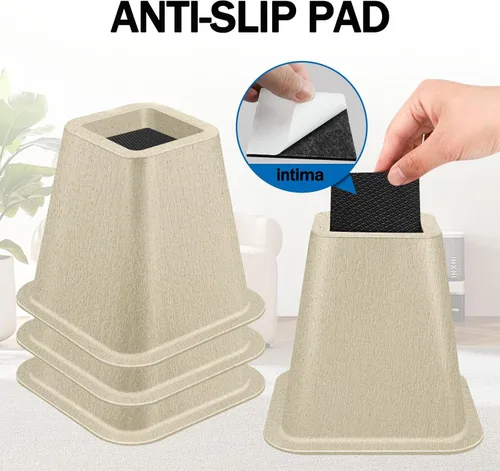 Vista 5 de ANNKUT Elevadores de cama resistentes de 6 pulgadas, elevadores de muebles para escritorio, silla, mesa o sofá, elevadores de sofá, soporta hasta