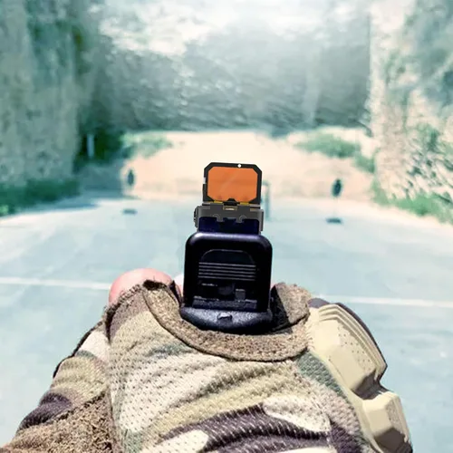 Vista 7 de Mini Folding Red Dot Sight Compact Flip Up Reflex Sight for Glock MOS, 3 MOA RMR Red Dot Gun Sight Scope with Heightened Base for Pistol Handgun and