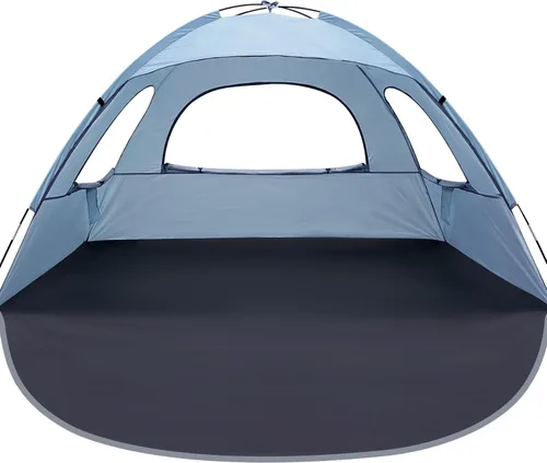 Vista 9 de WhiteFang - Tienda de campaña portátil con protección contra los rayos UV para la playa, refugio del sol para 3/4/6/8 personas, piso extensible