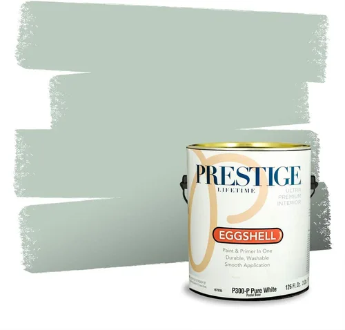 Vista 97 de Prestige Paints - Pintura exterior e imprimación en uno, 1 galón, plano, compatibilidad comparable con el color menta «Whipped Mint» de Behr