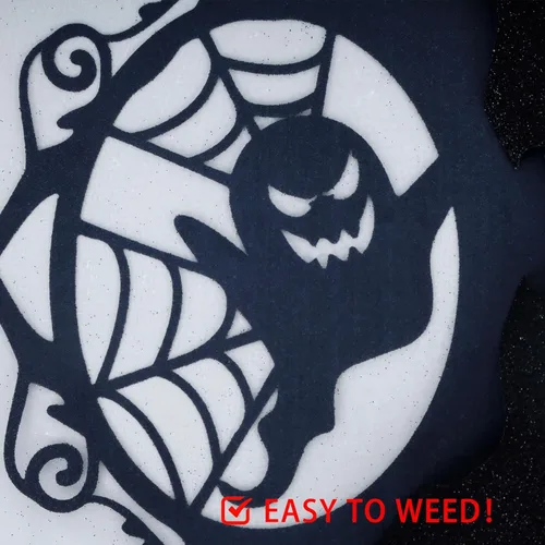 Vista 5 de FUNKAKA Rollos de vinilo de transferencia de calor HTV negro con purpurina, vinilo de poliuretano para planchar de 12 pulgadas x 8 pies, vinilo HTV