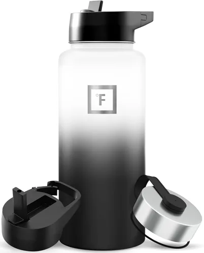 Vista 100 de IRON °FLASK Frasco de hidratación para acampar y senderismo con boquilla, botella de agua deportiva de acero inoxidable con aislamiento de boca