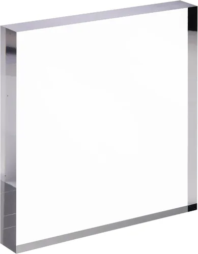 Vista 8 de CiaoHER Bloque de exhibición cuadrado de cubo acrílico de 1 pulgada de grosor, soporte de pedestal pulido transparente, base sólida de 4 x 4 x 1
