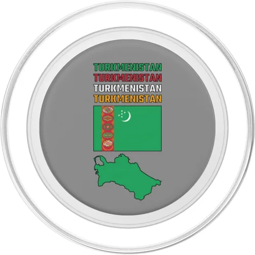 Vista 2 de Turkmenistan map with Turkmen flag in colors of the flag PopSockets MagSafe PopGrip for iPhone