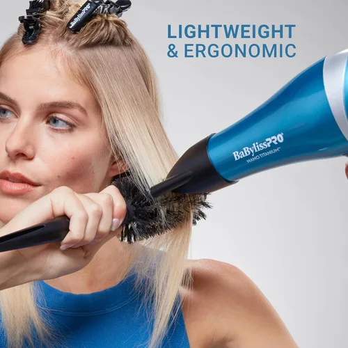 Vista 5 de BaBylissPRO Nano Titanium 2000-Watt Blow Dryer with Concentrator Nozzle, Professional Grade Ionic Corded Styling Tool for Hair