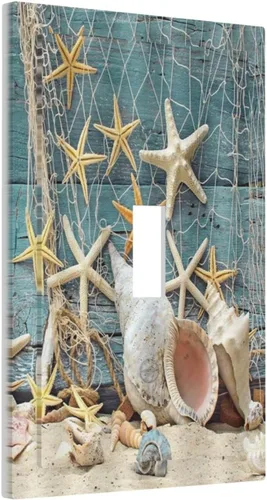 Vista 98 de Placa decorativa para interruptor de luz, playa, rosa, escena nocturna, 2 bandas, 1 palanca, 1 placa de pared dúplex, decoración de placa