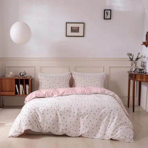 Vista 14 de DREAMINGO - Juego de funda de edredón con diseño de fresas para niños, niñas, tamaño individual, de algodón, con cremallera, juego de ropa de cama