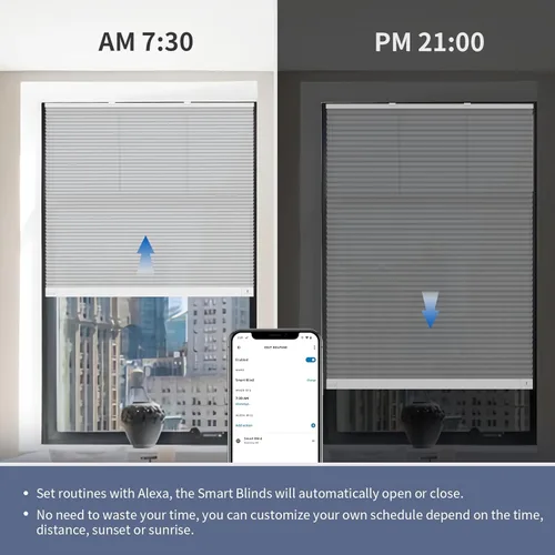 Vista 3 de THIRDREALITY ZigBee Smart Blind Lite - Persianas motorizadas semitransparentes, control inteligente, persianas de panal inalámbricas, funciona