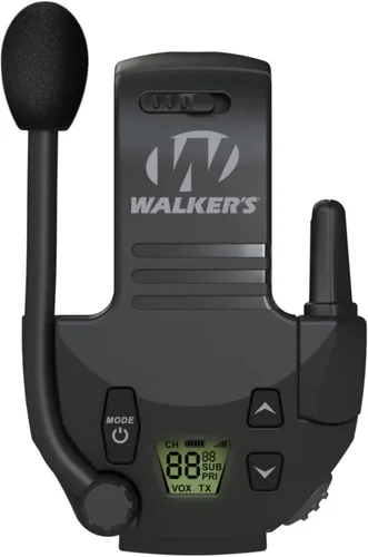 Vista 2 de Walker's Walkie Talkie Tactical/Hunting de 2 millas de alcance para maquinilla de afeitar (paquete de 3) paquete con mosquetón resistente