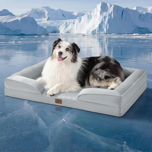 Vista 11 de Bedsure Cama ortopédica para perros de tamaño mediano – Cama lavable para perros medianos y gatos, impermeable, cómodo sofá para mascotas con funda