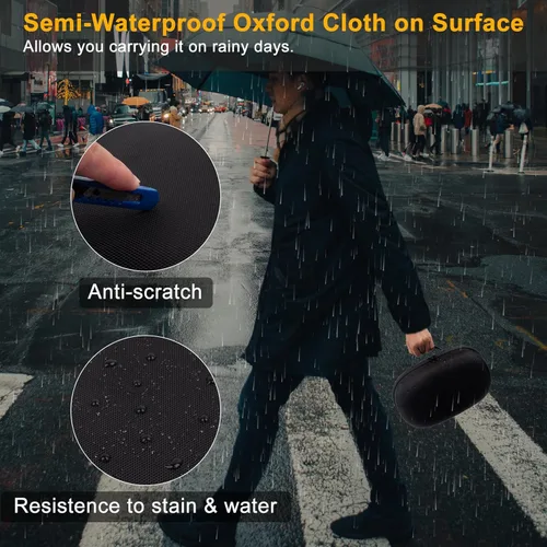 Vista 4 de XINGFUDAO Funda de transporte para auriculares Meta Quest 3 VR y controlador de juegos, Meta Quest 3 funda de transporte con espacio