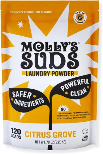 Vista 12 de Detergente Molly's Suds para ropa original en polvo Detergente en polvo para ropa limpia para pieles sensibles Ingredientes simples y efectivos