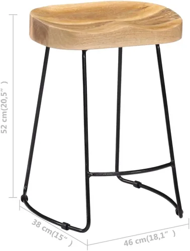 Vista 2 de sillas de bar, taburetes de bar, taburetes de bar Juego de 3, mesa de bar, sillas para barra de cocina, taburetes de bar Gavin 2 piezas Taburete