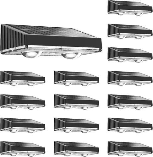 Vista 13 de NIORSUN - Luces solares para valla, paquete de 8 luces solares para terraza, color blanco cálido, bombilla impermeable para exteriores LED IP65