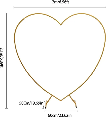 Vista 5 de Soporte redondo para telón de fondo de boda, soporte de arco de corazón de boda, soporte de arco de metal para boda, novia, día de San Valentín