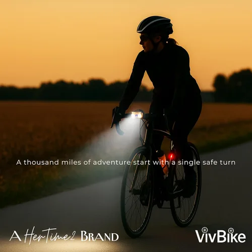Vista 8 de VivBike Rechargeable Bike Light, Extremely Bright 1000 Lumen Dual LED Headlight, USB-C Fast Charging, 360° Rotating Mount, Waterproof A HerTime2
