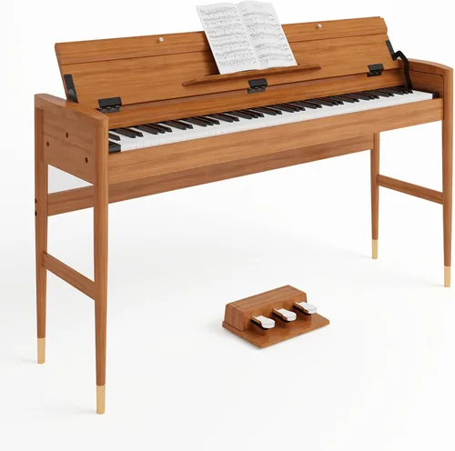 ZHRUNS Piano digital con peso de 88 teclas, escritorio de madera de tamaño completo, piano eléctrico como para escritorio o tocador, con triple
