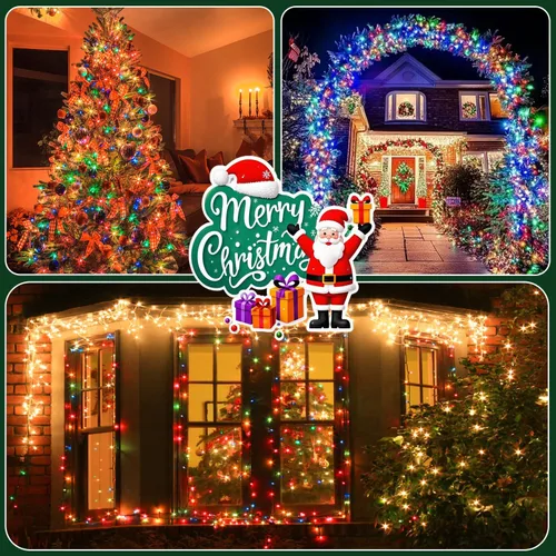 Vista 3 de Cadena de luces de Navidad conectables de 42 pies con 100 luces LED