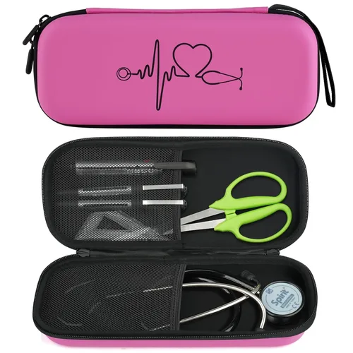 Vista 12 de CDBXPRG Funda para estetoscopio 3M Littmann, estetoscopio de transporte para estetoscopio MDF Acoustica Deluxe, soporte de viaje para estetoscopio