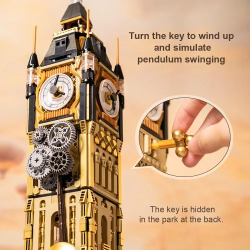 Vista 3 de BRICKKK PANTASY Architecture Big Ben Juego de Construcción - Kit de construcción de torre de reloj Steampunk para adultos y adolescentes, famosos