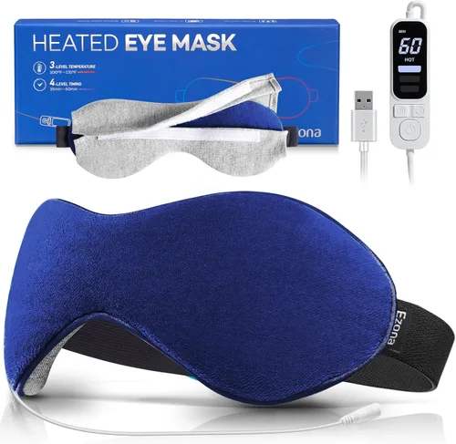 Vista 9 de Ezona Máscara Térmica para Ojos, Máscara de Compresa Tibia para Ojos para Ojos Secos, Almohadilla Térmica Eléctrica USB para Ojos con Control