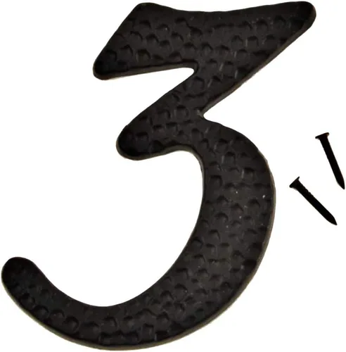 Vista 7 de Hy-Ko Products DC-5/0 Número de casa de aluminio fundido a presión 0 (ZERO) 4.5" de alto, negro, 1 pieza