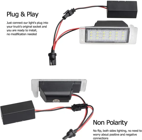 Vista 8 de RUXIFEY Lámpara de luz LED para placa vehicular con resistencia libre de errores Compatible con Chevy Corvette Camaro Equinox Impala Volt Cadillac