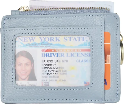 Vista 2 de Monedero delgado con bloqueo RFID, con bolsillo frontal para monedas, tarjetero, para mujer