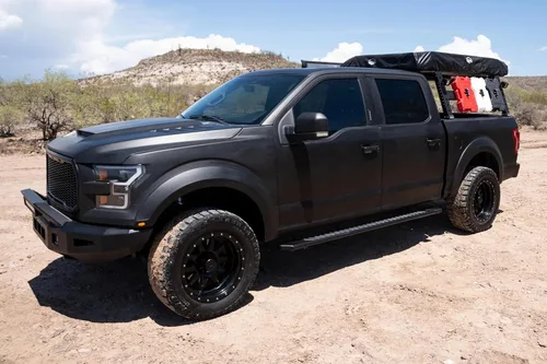 Vista 7 de Raptor Series Estribos escalones de 5 pulgadas estilo OEM pisada completa de aluminio negro compatible con Tacoma 05-23 doble cabina