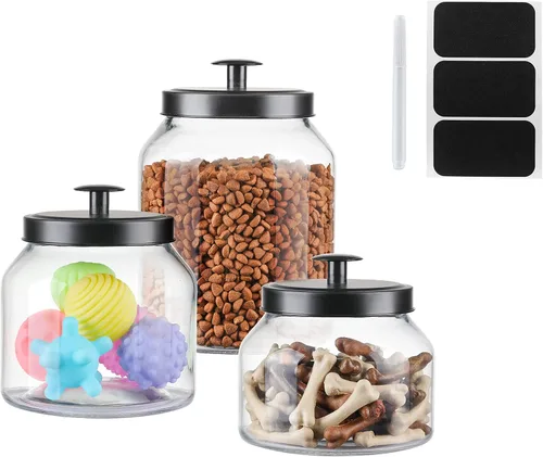 Vista 7 de Hyperspace Juego de recipientes de cocina de vidrio transparente, tarro de galletas, recipiente de almacenamiento de alimentos, tarro de baño