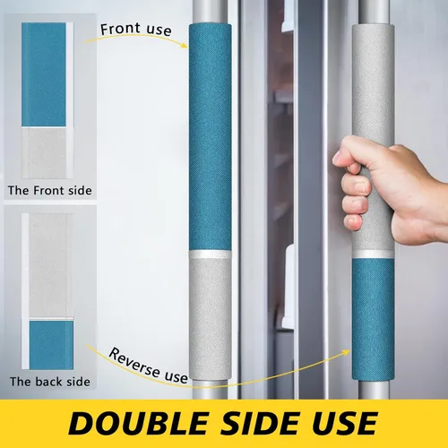 Vista 4 de Fundas para manijas de puerta de refrigerador, 5 piezas, decoración de electrodomésticos de cocina, nevera, microondas, lavavajillas, fundas