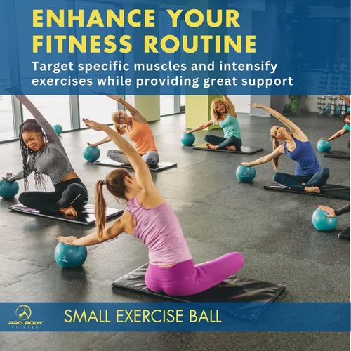 Vista 6 de ProBody Pilates Anillo y mini pelota de ejercicio con bomba (2 piezas) – Paquete de círculo mágico y bola de barra para estabilidad, barras, yoga