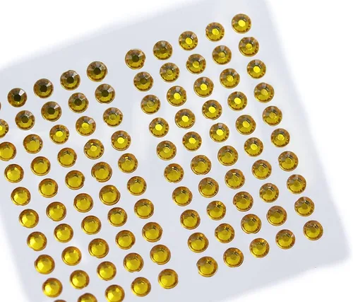 Vista 2 de Diamantes de imitación acrílicos autoadhesivos ámbar SS12 de 0.118 in, gemas faciales de plástico para pegar en el cuerpo, joyas para tarjetas