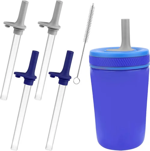 Vista 9 de XANGNIER Pajitas de repuesto y válvula de mordida compatible con Zak Designs Kelso botella de agua de 15 onzas, 4 popotes de silicona con cepillo