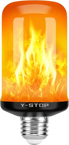Vista 8 de Y- STOP - Bombillas LED de llama, bombillas de fuego mejoradas con 4 modos y efecto invertido, bombilla parpadeante con base E26 para decoraciones