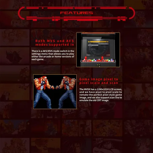 Vista 6 de NEOGEO MVSX Arcade y Base con 50 juegos clásicos SNK precargados, pantalla de 17 pulgadas para el hogar