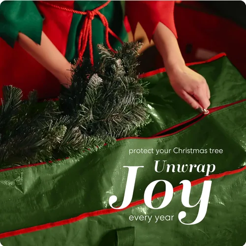 Vista 2 de Handy Laundry, Bolsa de almacenamiento para árbol de Navidad almacena el árbol de Navidad artificial de 9 pies, material impermeable duradero, bolsa