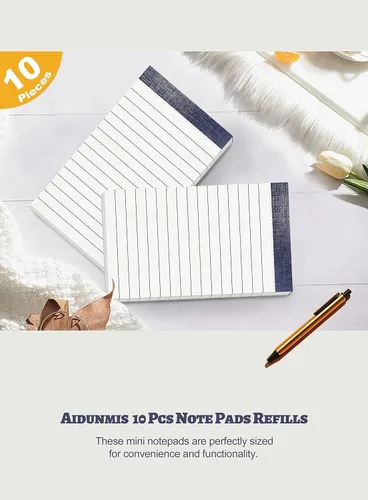 Vista 7 de Paquete de 10 blocs de notas pequeños de 3 x 5 pulgadas, bloc de notas forrado, bloc de notas de escritura con 50 hojas de papel en cada bloc, mini