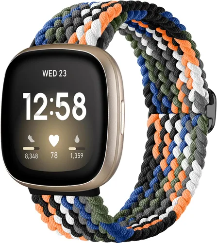 Vista 30 de Maledan Banda elástica trenzada compatible con Fitbit Sense/Versa 3/4 y Sense 2, correa elástica suave para reloj inteligente, accesorio