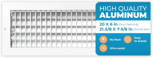 Vista 22 de Cubiertas de ventilación de aire de aluminio de 6 x 4 pulgadas (apertura de conductos) para rejilla de aire acondicionado de pared, cubierta