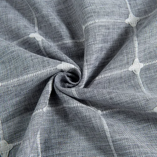 Vista 3 de YoKii Cortinas bohemias de cocina de 36 pulgadas de largo, modernas cortinas cortas de lino y algodón para ventana, cortinas semitransparentes