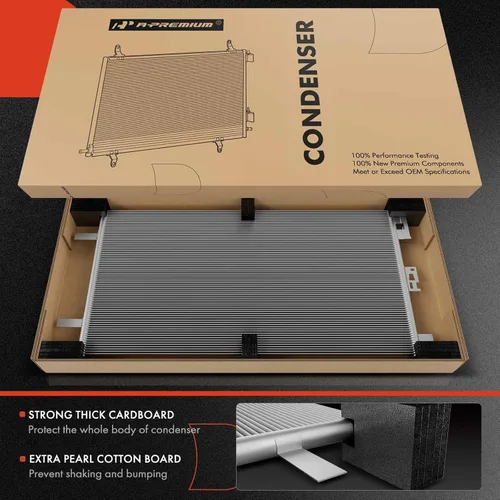 Vista 2 de A-Premium Condensador de aire acondicionado compatible con Jeep Grand Cherokee 2011-2021 y Dodge Durango 2011-2021, repuesto # 55038003AE