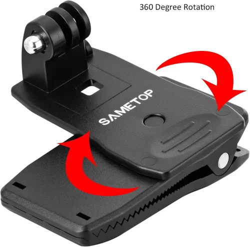 Vista 4 de Soporte para correa de mochila Soporte rápido de clip compatible con GoPro Hero 13, 12, 11, 10, 9, 8, 7, 6, 5, 4, Session, 3+, 3, 2, 1, Hero (2018)