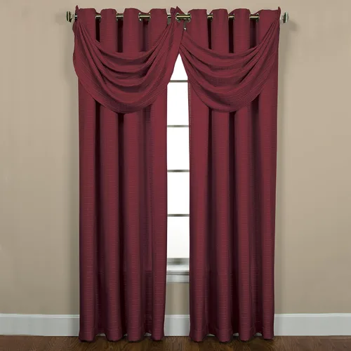 Vista 7 de SKL Home by Saturday Knight Ltd. Kate Tier - Par de cortinas, color baya, 57 pulgadas x 24 pulgadas