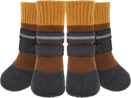 Vista 13 de KOOLTAIL Calcetines Antideslizantes para Perros para Pavimento Caliente/Frío para Evitar que Lamen las Patas, Botines para Suelos de Madera Dura